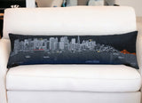 46" Black San Francisco Nighttime Skyline Lumbar Decorative Pillow - Homeroots - Flyclothing LLC