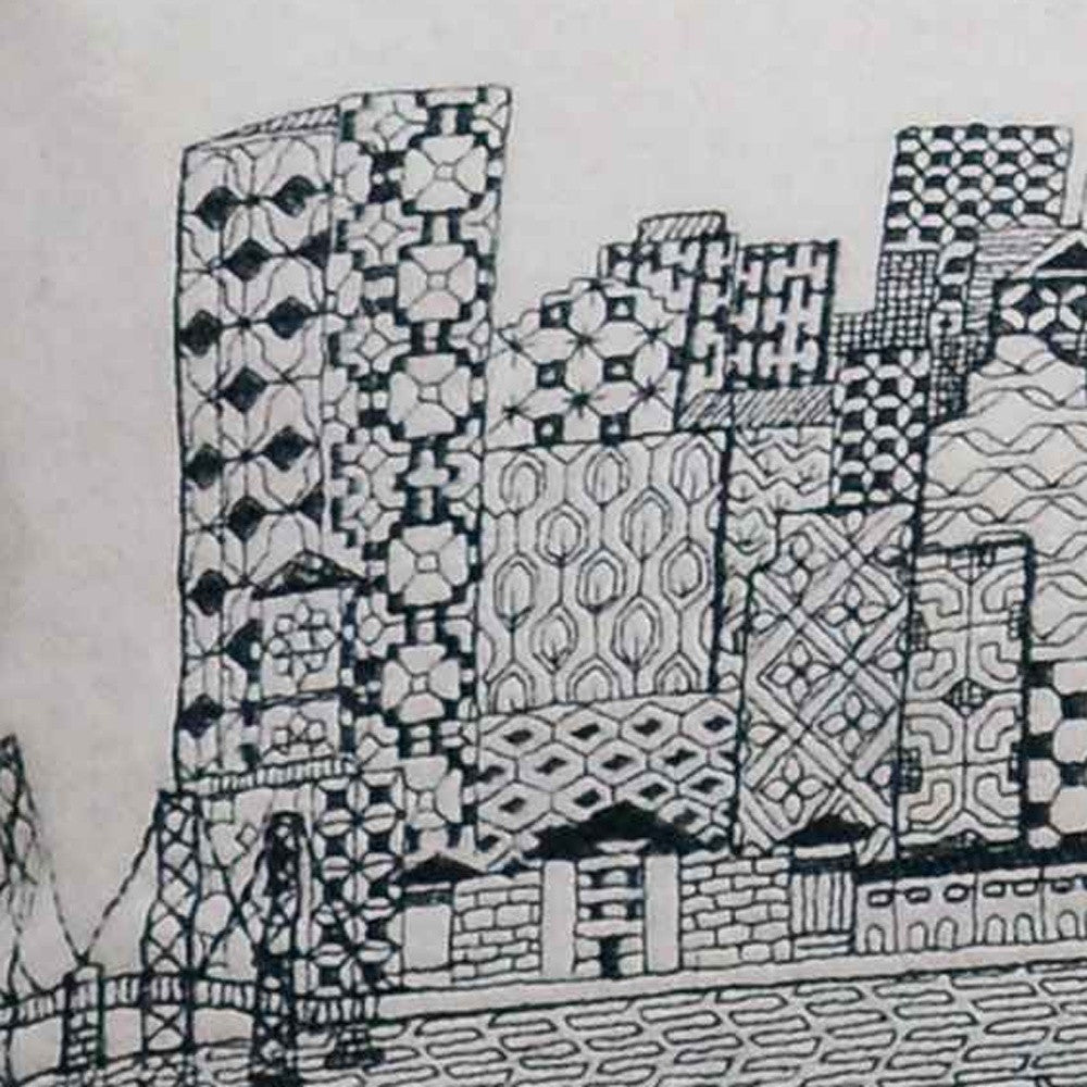 46" White San Francisco Daylight Skyline Lumbar Decorative Pillow - Homeroots - Flyclothing LLC