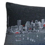 46" Black Seattle Nighttime Skyline Lumbar Decorative Pillow - Homeroots - Flyclothing LLC