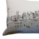 46" White Seattle Daylight Skyline Lumbar Decorative Pillow - Homeroots - Flyclothing LLC