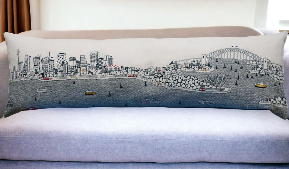 46" White Sydney Daylight Skyline Lumbar Decorative Pillow - Homeroots - Flyclothing LLC