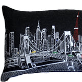 46" Black Tokyo Nighttime Skyline Lumbar Decorative Pillow - Homeroots - Flyclothing LLC