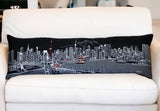 46" Black Tokyo Nighttime Skyline Lumbar Decorative Pillow - Homeroots - Flyclothing LLC
