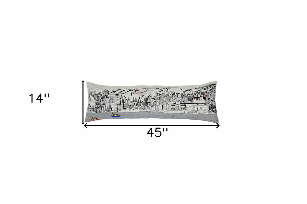 46" White Vail Daylight Skyline Lumbar Decorative Pillow - Homeroots - Flyclothing LLC