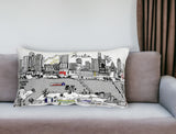 25" White Atlanta Daylight Skyline Lumbar Decorative Pillow - Homeroots - Flyclothing LLC