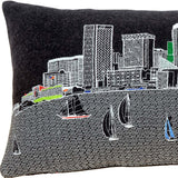 25" Black Austin Nighttime Skyline Lumbar Decorative Pillow - Homeroots - Flyclothing LLC