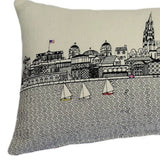 25" White Charleston Daylight Skyline Lumbar Decorative Pillow - Homeroots - Flyclothing LLC