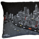 25" Black Chicago Nighttime Skyline Lumbar Decorative Pillow - Homeroots - Flyclothing LLC