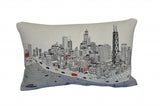 25" White Chicago Daylight Skyline Lumbar Decorative Pillow - Homeroots - Flyclothing LLC