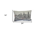 25" White Chicago Daylight Skyline Lumbar Decorative Pillow - Homeroots - Flyclothing LLC