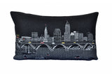 25" Black Cleveland Nighttime Skyline Lumbar Decorative Pillow - Homeroots - Flyclothing LLC