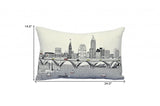 25" White Cleveland Daylight Skyline Lumbar Decorative Pillow - Homeroots - Flyclothing LLC