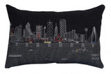 25" Black Dallas Nighttime Skyline Lumbar Decorative Pillow - Homeroots - Flyclothing LLC