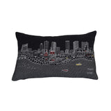 14" X 24" Black and White Hometown Pride Wool Lumbar Throw Pillow - Homeroots - Flyclothing LLC