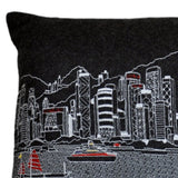 14" X 24" Black Gray and White Wool Lumbar Throw Pillow - Homeroots - Flyclothing LLC