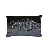 14" X 24" Black Gray and White Wool Lumbar Throw Pillow - Homeroots - Flyclothing LLC