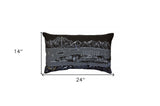 14" X 24" Black Gray and White Hometown Pride Wool Lumbar Throw Pillow - Homeroots - Flyclothing LLC