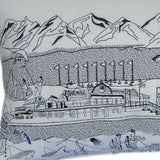 25" White Homer Spit Daylight Skyline Lumbar Decorative Pillow - Homeroots - Flyclothing LLC