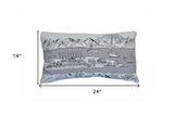 25" White Homer Spit Daylight Skyline Lumbar Decorative Pillow - Homeroots - Flyclothing LLC