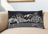 25" Black Jackson Nighttime Skyline Lumbar Decorative Pillow - Homeroots - Flyclothing LLC