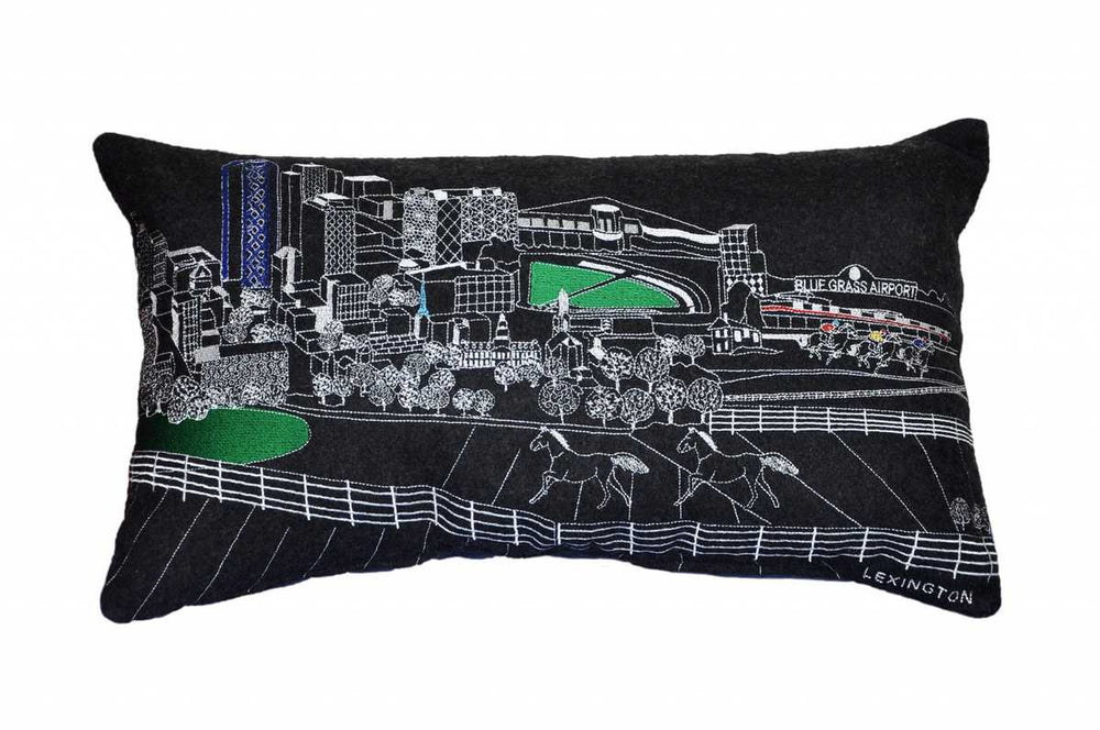 25" Black Lexington Nighttime Skyline Lumbar Decorative Pillow - Homeroots - Flyclothing LLC