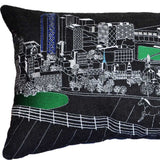 25" Black Lexington Nighttime Skyline Lumbar Decorative Pillow - Homeroots - Flyclothing LLC