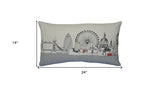 25" White London Daylight Skyline Lumbar Decorative Pillow - Homeroots - Flyclothing LLC