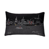 25" Black Los Angeles Nighttime Skyline Lumbar Decorative Pillow - Homeroots - Flyclothing LLC