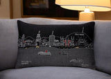 25" Black Los Angeles Nighttime Skyline Lumbar Decorative Pillow - Homeroots - Flyclothing LLC