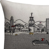25" White Los Angeles Daylight Skyline Lumbar Decorative Pillow - Homeroots - Flyclothing LLC