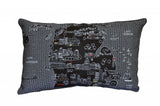 25" Black Michigan Lower Peninsula Nighttime Skyline Lumbar Decorative Pillow - Homeroots - Flyclothing LLC