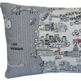 25" White Michigan Lower Peninsula Daylight Skyline Lumbar Decorative Pillow - Homeroots - Flyclothing LLC