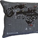 25" Black Michigan Upper Peninsula Nighttime Skyline Lumbar Decorative Pillow - Homeroots - Flyclothing LLC