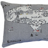 25" White Michigan Upper Peninsula Daylight Skyline Lumbar Decorative Pillow - Homeroots - Flyclothing LLC