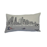 25" White Minneapolis Daylight Skyline Lumbar Decorative Pillow - Homeroots - Flyclothing LLC