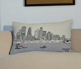 25" White Minneapolis Daylight Skyline Lumbar Decorative Pillow - Homeroots - Flyclothing LLC