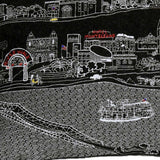 25" Black New Orleans Nighttime Skyline Lumbar Decorative Pillow - Homeroots - Flyclothing LLC