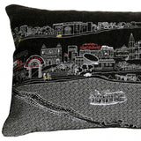 25" Black New Orleans Nighttime Skyline Lumbar Decorative Pillow - Homeroots - Flyclothing LLC