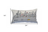 25" White NYC Daylight Skyline Lumbar Decorative Pillow - Homeroots - Flyclothing LLC