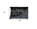 25" Black Paris Nighttime Skyline Standard Lumbar Decorative Pillow - Homeroots - Flyclothing LLC