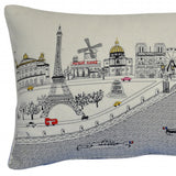 25" White Paris Daylight Skyline Lumbar Decorative Pillow - Homeroots - Flyclothing LLC