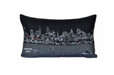 25" Black Philadelphia Nighttime Skyline Lumbar Decorative Pillow - Homeroots - Flyclothing LLC