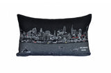 25" Black Philadelphia Nighttime Skyline Lumbar Decorative Pillow - Homeroots - Flyclothing LLC