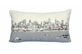 25" White Philadelphia Daylight Skyline Lumbar Decorative Pillow - Homeroots - Flyclothing LLC