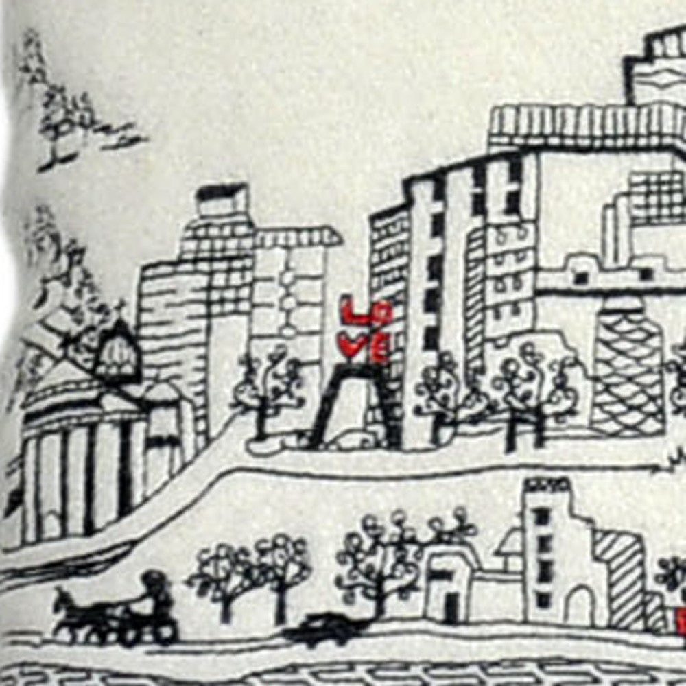 25" White Philadelphia Daylight Skyline Lumbar Decorative Pillow - Homeroots - Flyclothing LLC