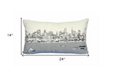 25" White Philadelphia Daylight Skyline Lumbar Decorative Pillow - Homeroots - Flyclothing LLC