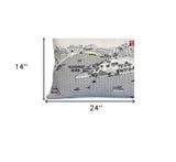 25" White Pittsburgh Daylight Skyline Lumbar Decorative Pillow - Homeroots - Flyclothing LLC