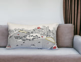 25" White Pittsburgh Daylight Skyline Lumbar Decorative Pillow - Homeroots - Flyclothing LLC