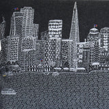 25" Black San Francisco Nighttime Skyline Lumbar Decorative Pillow - Homeroots - Flyclothing LLC