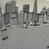 25" White San Francisco Daylight Skyline Lumbar Decorative Pillow - Homeroots - Flyclothing LLC